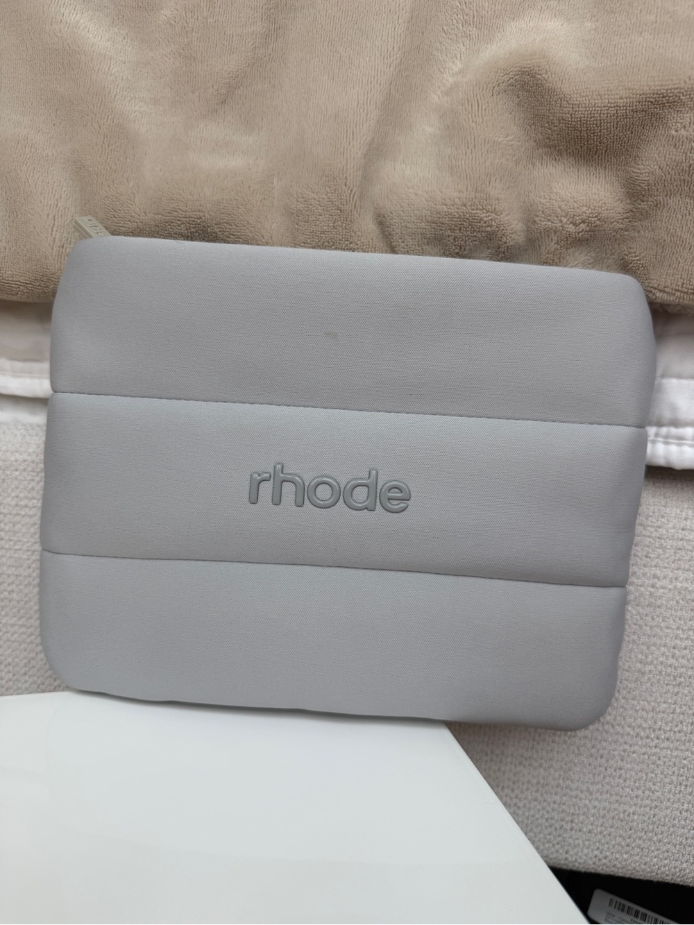 Rhode Gray Puffer Makeup Bag Cosmetic Pouch Travel Organizer